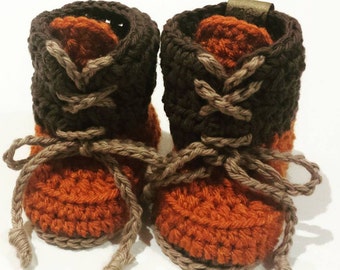 Hunter baby boy booties