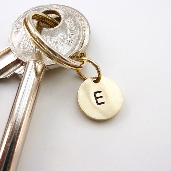 gold initial keyring
