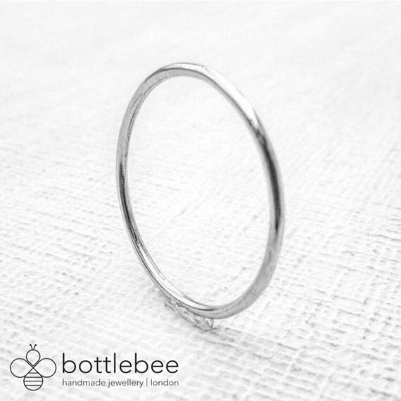 Thin sterling silver wedding band Skinny sterling silver Etsy