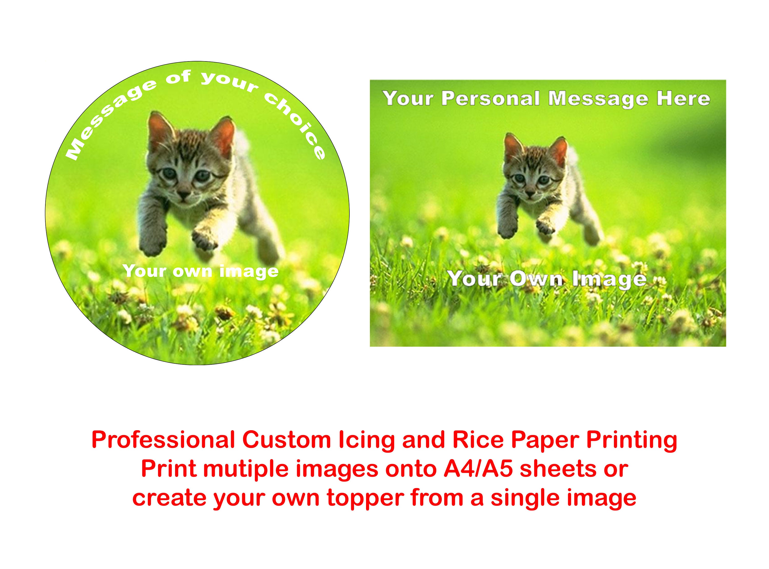 Personalised Photo FULL A4 Cake Topper Edible Wafer Paper Special Ocassions