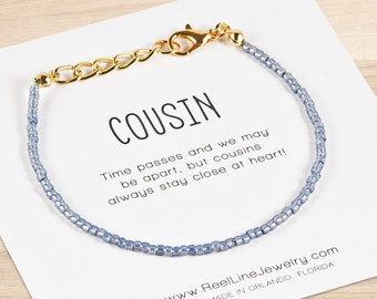 Cousin gift, Beaded Bracelet, cousin gift Christmas, cousin gift birthday, cousin gift graduation, friendship bracelet handmade jewelry