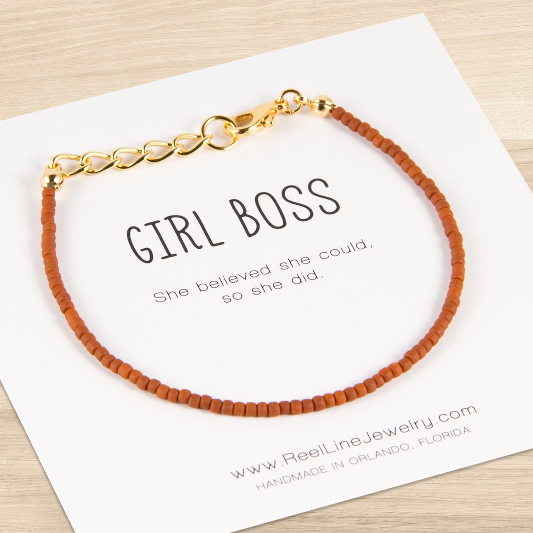 Girl Boss Minimalist Beaded Friendship Bracelet Boss Babe Jewelry Gift 