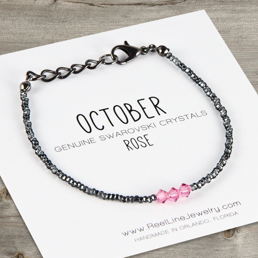October Birthstone Bracelet, October Birthday Gift for Her, October ...