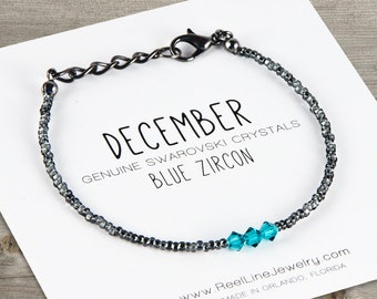 December Birthstone Bracelet, Blue Zircon Turquoise Birthstone Bracelet, Personalized Bracelet, Birthday Gift, Friendship Gift, Friends