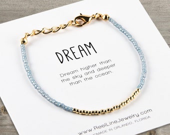 Minimalist DREAM Friendship Bracelet. friend bracelet, best friend bracelet gift for her, boss babe, girl boss, graduation gift for her