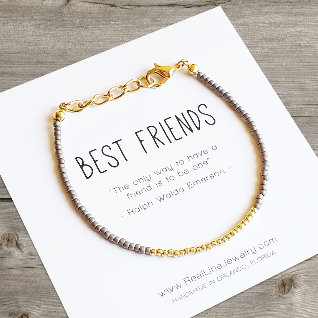 BEST FRIENDS Bracelet Beads, Minimalist Friendship Bracelet, Best
