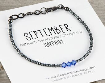 September Birthstone Bracelet, Sapphire Birthstone Bracelet, Birthday Gift, Friendship Bracelet, Friendship Gift, Best Friends Bracelet