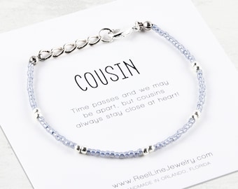 Christmas gifts for Cousin. Bracelet for Cousin. stocking stuffers for cousin, cousin holiday gift, cousin personalized Christmas gifts