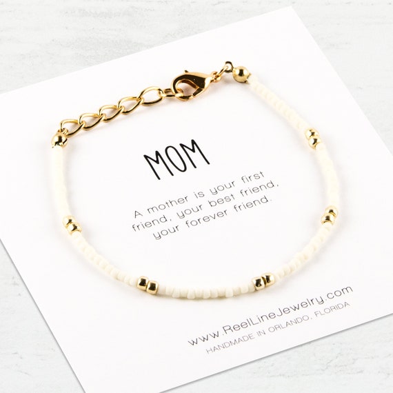First Mohters Day Gift MOM Boho BRACELET. New Mom Gift First Mothers Day Gifts Gift for Trendy New Mom Cute Mothers Day Bracelet Gift Etsy