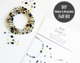 DIY Craft Kit for Adults, CELEBRATE Colors, Makes 5 Bracelets. Bracelet kit, DIY kits for adults & teens, diy crafts, jewelry kit