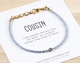 Cousin bracelet, cousin gifts for her, JEWEL beaded friendship Bracelet, cousin crew, cousin jewelry, cousin squad, handmade jewelry