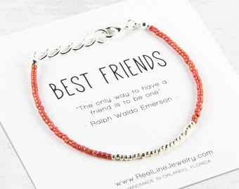 BEST FRIENDS Bracelet. minimalist friendship bracelet, friend gifts, gift for friend, bestie, BFF, friend jewelry