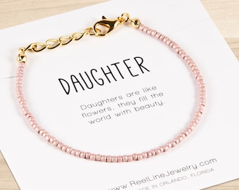 Handmade Daughter Bracelet gift for valentines, valentines jewelry for daughter, teenage daughter gift graduation, gifts under 15 for teen