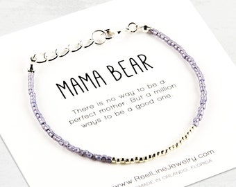 Expecting mom gift for Mother's Day, Mama Bear Minimalist Bracelet, new mom gift for mothers day, first mothers day gift for friend