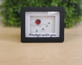 Cardinal "Always with You", Sea Stone and Glass, 3X5 SHADOW BOX FRAME