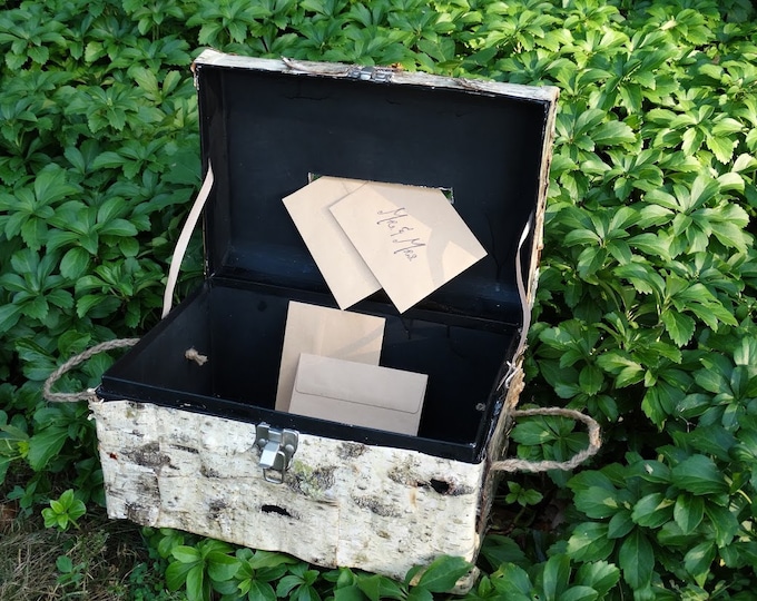 Wedding Card Box, Birch Bark Wedding Card Box, Woodland Card Box