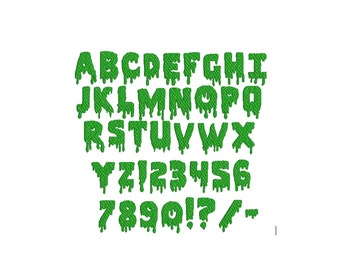 Halloween Drip Alphabet Font Machine Embroidery Designs emb, dst, pes, jef, hus, exp