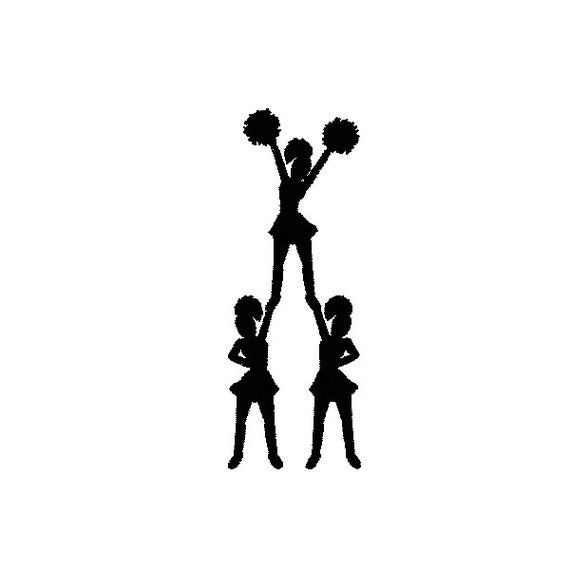 Download 3 Cheer Silhouette Cheerleaders Machine Embroidery Design ...