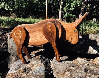 Pooping Moose Wooden Candy Dispenser