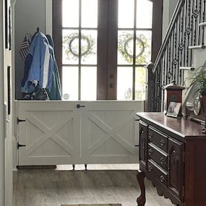 Double Door Rustic Barn Door Style Baby / Dog Gate