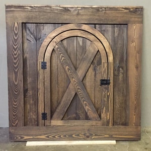 Rustic Barn Door Style Baby/ Pet gate w/special Fairy Door or Cat Door image 2