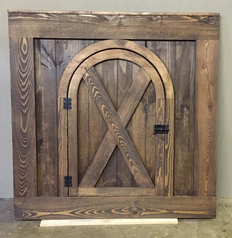 Rustic Barn Door Style Baby/ Pet gate w/special Fairy Door or Cat Door image 2