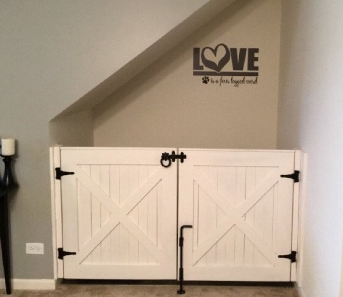 Double Door Rustic Barn Door Style Baby / Dog Gate Etsy Canada