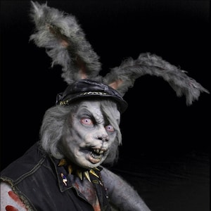Evil Bunny Foam Latex Prosthetic, unpainted. I can paint it and/or add fur for an added fee. Willing to sell the ears/hat, best offer.