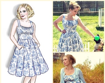 Norma Dress, US 18 +20 , PDF sewing pattern, midriff and gathered bust Summer dress. See pictures for measurements.