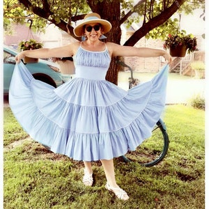 Size US 6 PDF Sewing Pattern, Marilyn. Blue Summer Dress , 1950s, B34 W26 / B 85 cm W 65 cm image 5