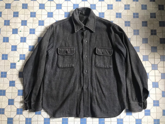 Vintage Navy Military CPO Wool Shirt RRL McCoy Fre