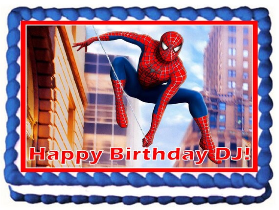 Spiderman Personalized Edible Cake Topper Image 14 Sheet