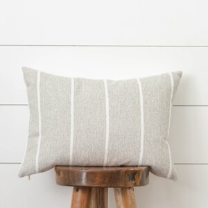 Beige Stripe Pillow Cover Neutral Decorative Outdoor Pillow Cover Stone