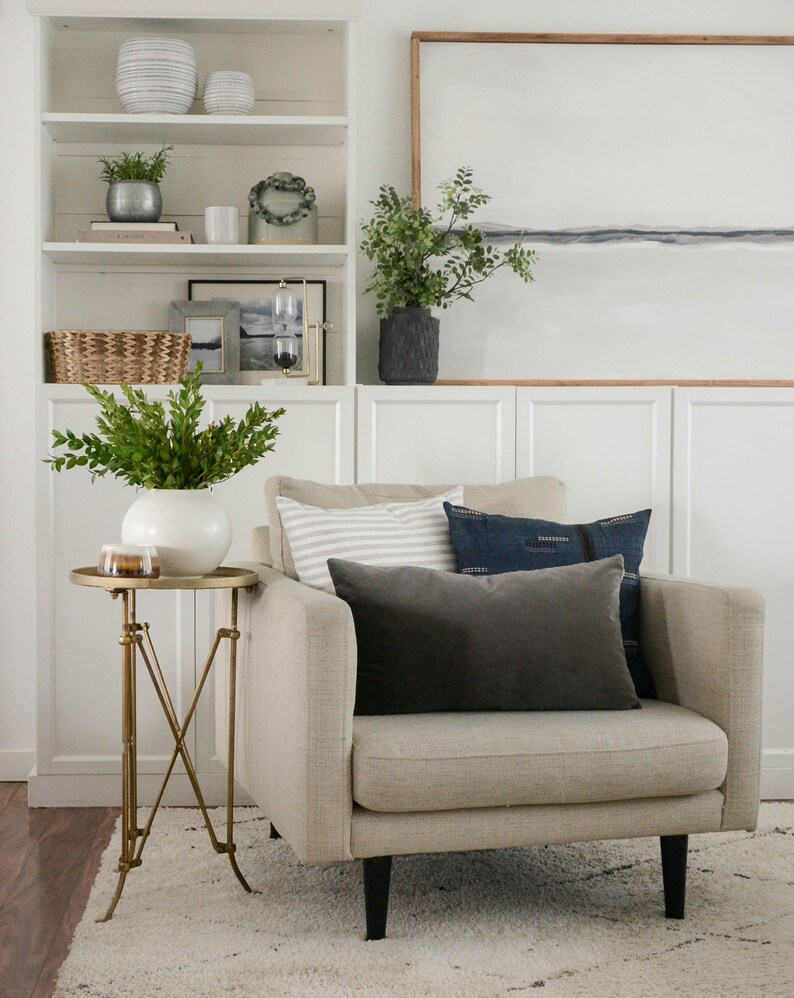 Gray Stripe Pillow Woven Gray Stripe Decorative Pillow Grey Etsy