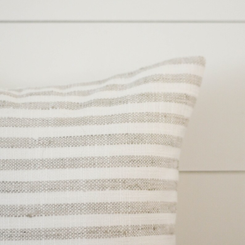 Gray Stripe Pillow Woven Gray Stripe Decorative Pillow Grey Etsy