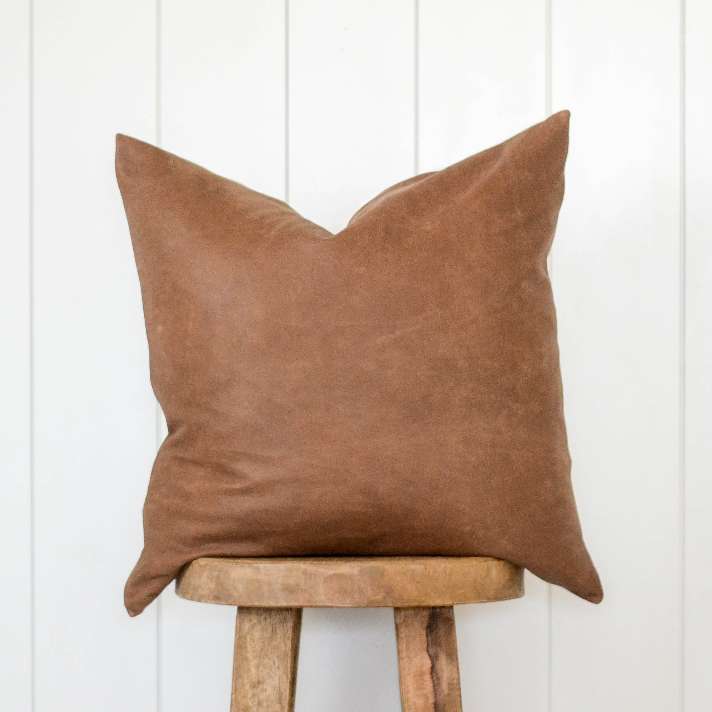 Cognac Leather Pillow Cover Genuine Leather Decorative Pillow Etsy