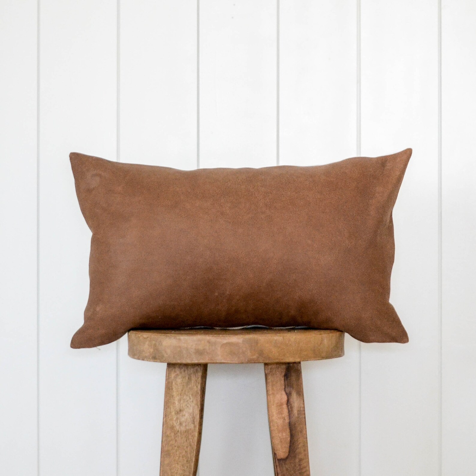 Cognac Leather Pillow Cover Genuine Leather Decorative Pillow Etsy