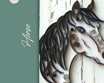 Quilling Template Pattern To Make A Horse Instant Download How to Make DIY Colourful Template