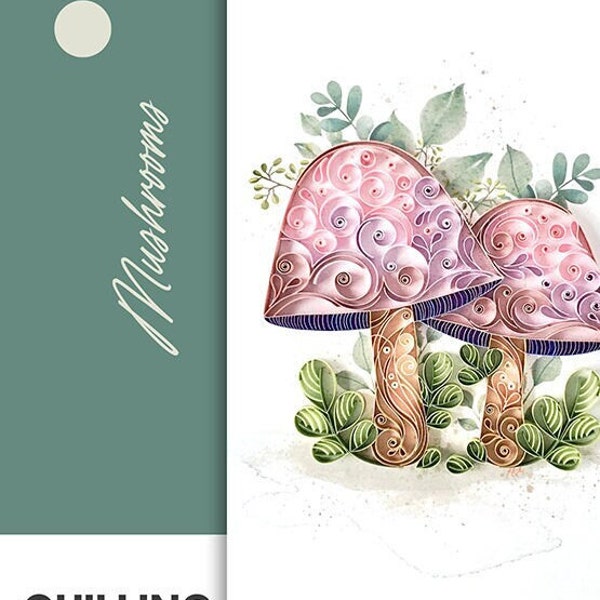 Quilling Template Quilling Pattern To Make Mushrooms Digital Quilling Download How to Make DIY Watercolour Template