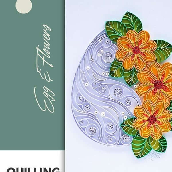 Quilling Template Pattern To Make An Egg And Flowers Instant Download How to Make DIY Colourful Template