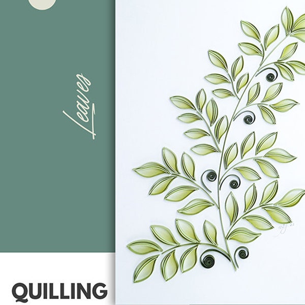 Quilling Template To Make Leaf Branch Instant Download How to Make Easy DIY Colourful Template