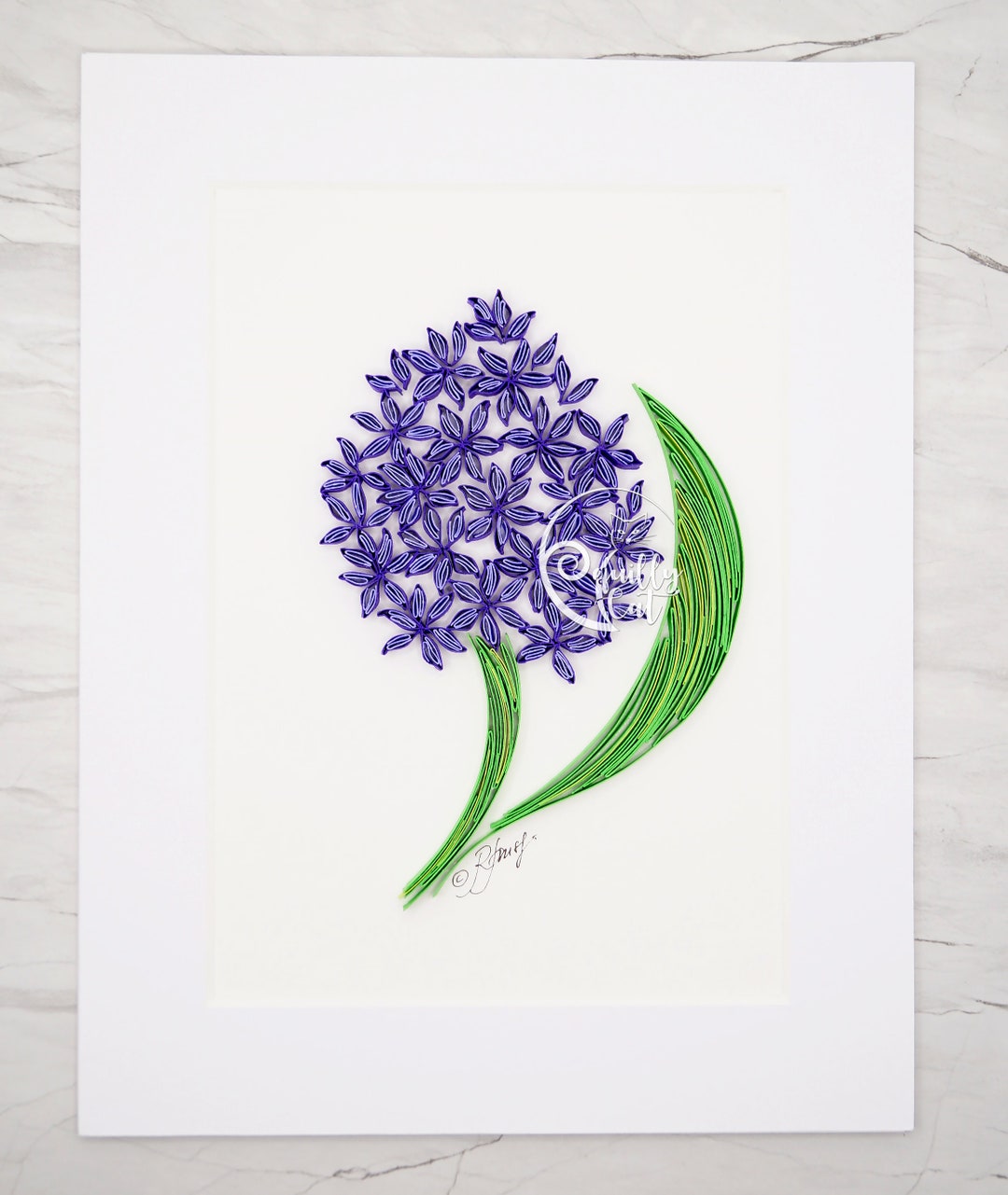 UNFRAMED Mounted, Handmade Quilling Art hyacinth Etsy