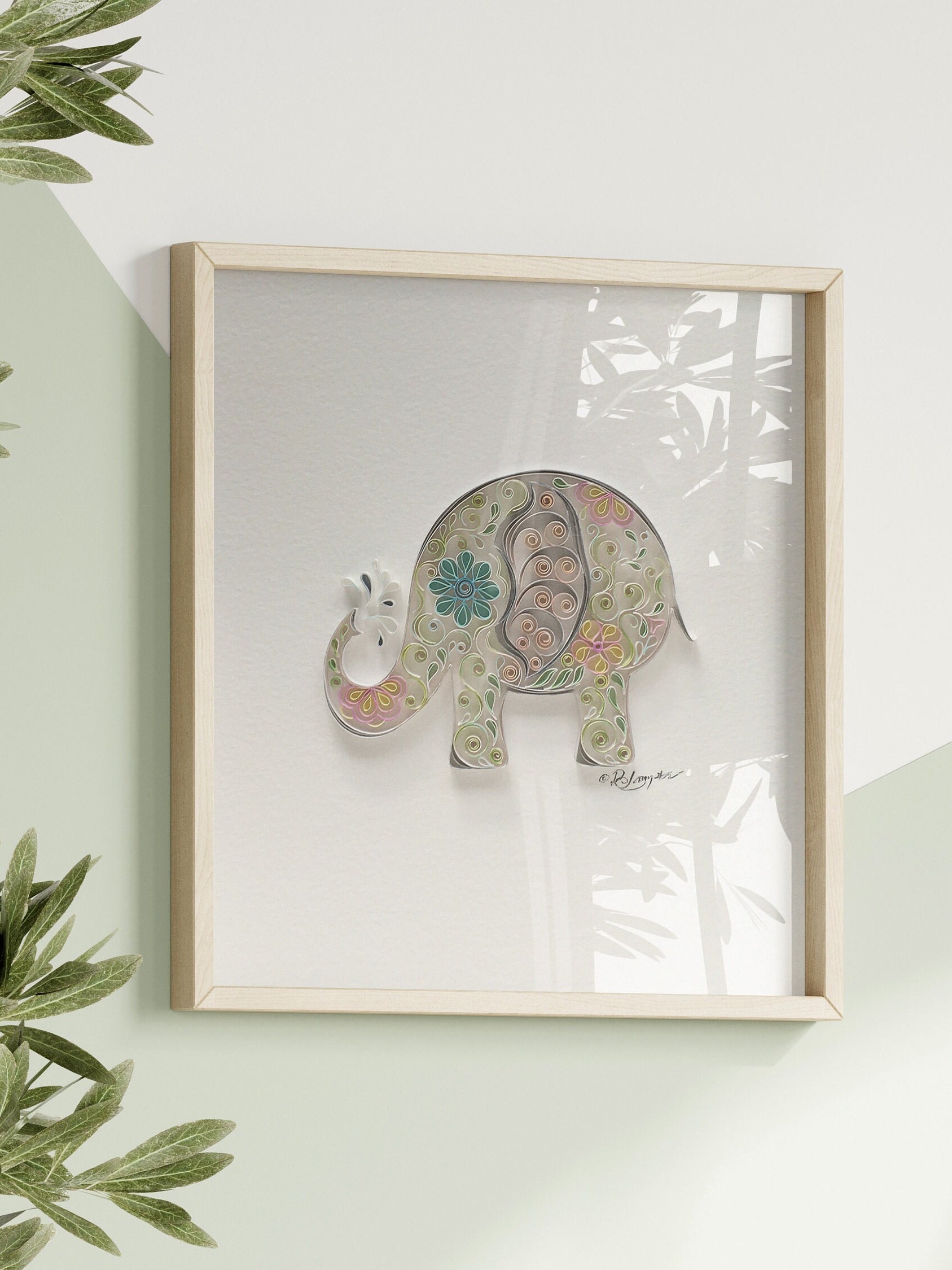 Quilling Template to Make Little Elephant Digital Instant Download How ...