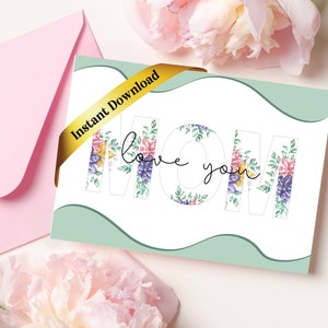 Qualquer ocasião te amo cartão floral quilling para impressão para ela