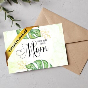 Cartão para impressão de aniversário ou qualquer ocasião Quilling Monstera para a mãe
