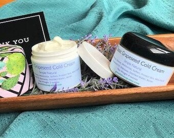 Classic Grapeseed Cold Cream, Pure and Natural, Sensitive Skin, Cold Cream. Face Cream, Make-up Remover, Facial Cleanser,Facials, Etsy Sales