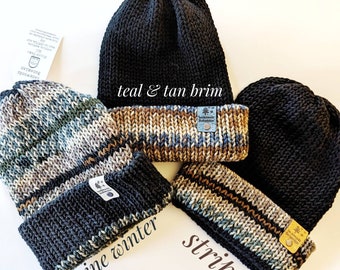 Winter hats Bonfire Beanies loom-knit handmade warm made in USA