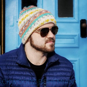 Hat Knit Handmade Winter Warm Made in USA Adult size M