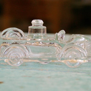 Vintage Pressed Glass Fire Engine Candy Container: 1930s-40s Dispenser