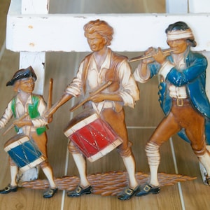Vintage Americana Cast Metal Musicians Wall Art: Sexton USA Colonial Decor